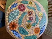 Rotunde - Entwurf mit einzelnen Mosaikteilen auf Netz